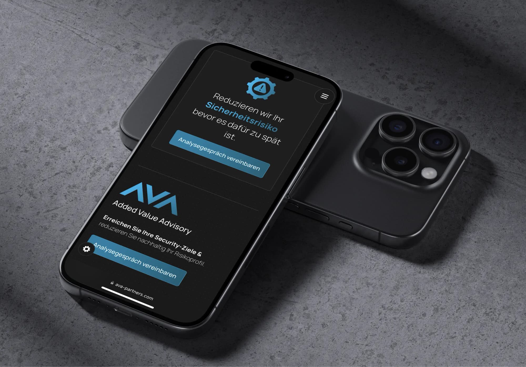 Added Value Advisory design view – color palette and typography
