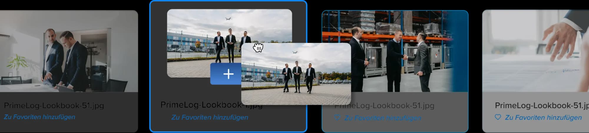 Everyday business collage: meetings, on the road, handshake in the warehouse